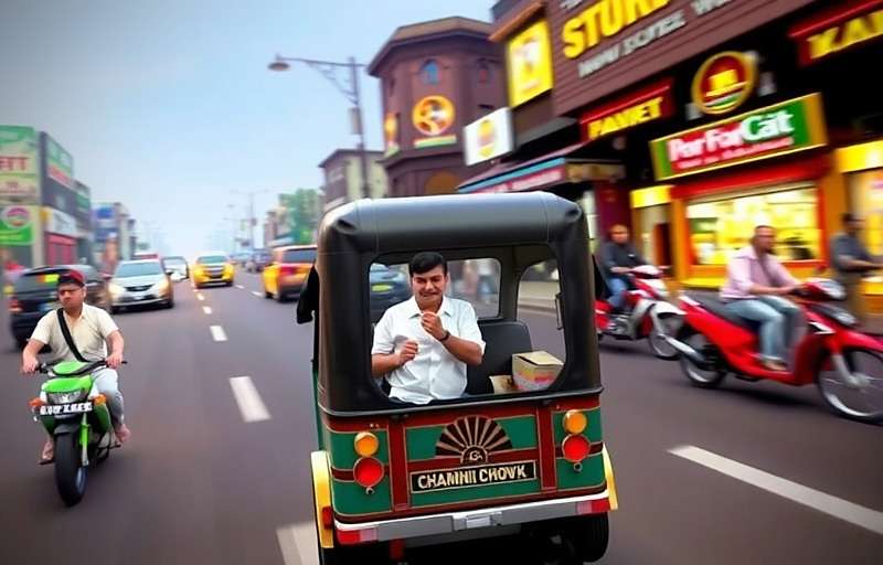 Delhi Rickshaw Dash Chandni Chowk Gameplay Delhi Rickshaw Dash gameplay showing auto rickshaw navigating through Chandni Chowk market