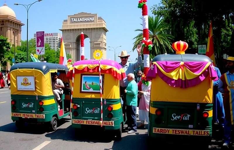 Delhi Rickshaw Dash Diwali Celebration Delhi Rickshaw Dash Diwali event showing decorated auto rickshaw and festive streets